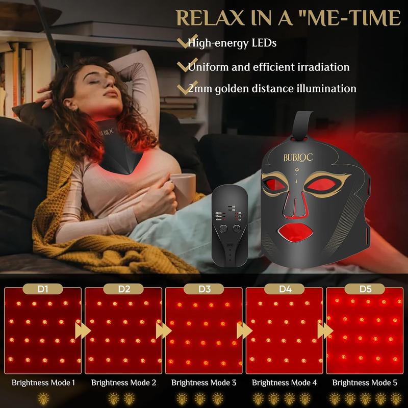 Red Light Therapy Mask Set for Face and Neck