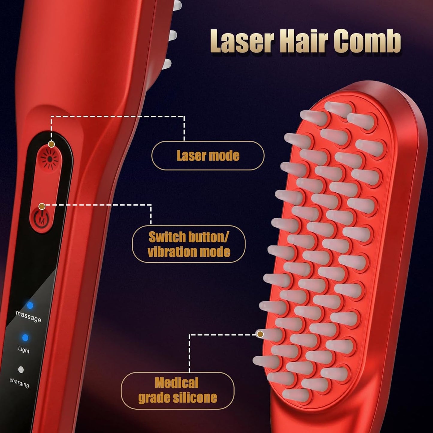 Hair Growth Comb，Red Light Hair Growth Treatment
