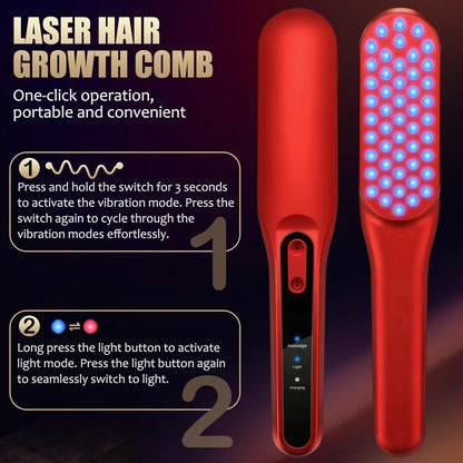 Hair Growth Comb，Red Light Hair Growth Treatment